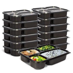 使い捨て食器400pcs/lot meal prep containers 4コンパートメントフードストレージボックス電子レンジセーフランチボックス卸売lx4509 dro dh2uj