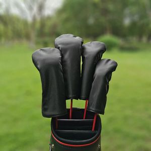 Other Golf Products Black Golf Wood Cover Driver Fairway Hybrid Waterproof Protector Set PU Leather Soft Durable Golf head Covers Rapid delivery 231114