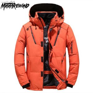 Men's Down Parkas -30 Degree Winter White Duck Down Jacket Men Parkas Coat Fashion Hooded Collar Windbreaker Down Coat Men Keep Warm Thick JacketL231115