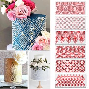 Party Supplies Cake Stencils Plastic Lace Border Stencil Edge Decoration Template Mold Decorating