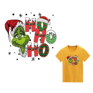 Weihnachts-Wärmeübertragungs-Flicken, Winter-Weihnachten, zum Aufbügeln, Urlaubsdesign, lustige Cartoon-Charakter-Aufkleber für T-Shirts, Kleidung, Kissen, DIY-Dekorationen