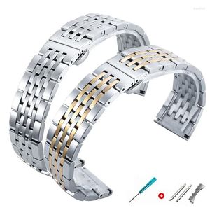 Watch Bands 316L Stainless Steel Seven Bead Strap 18mm 19mm 20mm 21mm 22mm Solid Butterfly Buckle Universal Watchband Accessories