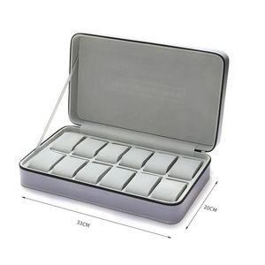 Watch Boxes Cases 6/10/12 Girds Watch Suitcase Organizer Portable Zipper Watch Case Bracelets Men's and Women's Multifunctional Display Box 231115