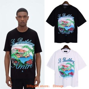 デザイナーファッション服メンズティーTシャツアミール2023春/夏の新しいパターンレター印刷ハイストリートBRルーズメンズレディース半袖Tシャツ