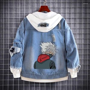 Men's Jackets Anime Denim Jacket Sweatshirts Hoodies Oversized Patchwork Personality Outerwear Coat Men Women Cosplay Costume