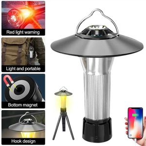 Camping Lantern Camping Lantern USB RECHARGEABLE Light Portable Outdoor Camping Light Magnet Emergency Tent Light Powerful LED Work Lamp Q231116