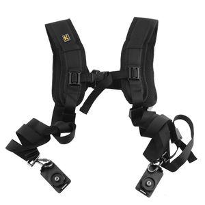 Andere Kameraprodukte Schwarzer doppelter Dual-Kamera-Schultergurt Sling Belt Schnelle und schnelle Einstellung des Sling Belt für DSLR-Digitalkamera-Zubehör 231114