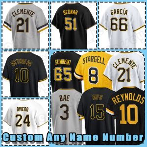 21 Roberto Clemente 8 Willie Stargell Maglie da baseball Maglia 10 Bryan Reynolds Endy Rodriguez Ji Hwan Bae Johan Oviedo Jack Suwinski Pirati David Bednar Wil Crowe