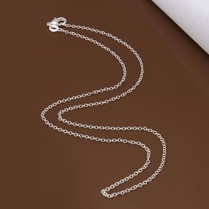 Łańcuchy 5pc/partia proste modele klasyczne modele 925 Srebrny 1 mm damski naszyjnik o biżuterie o biżuterię