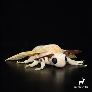 Plush dockor Silk Moth Cambrian Söt Plushie Fly Plush Toys Life Insect Animals Simulation Stuffed Doll Kawai Toy Gifts Kid 231114