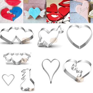 Baking Moulds 1pcs Wedding Heart Stainless Steel Cookie Cutter Patisserie Emporte Piece Biscuit Fondant Cake Decor Tools Bakeare Pastry Shop