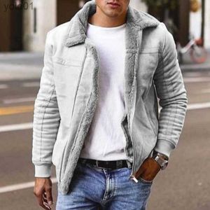 Men's Down Parkas Winter Warm Jacket Men's Casual Fur Coat Autumn and Winter New Fashion Men's Fleece Jacket to Keep WarmL231115