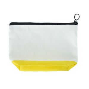 DHL150pcs Cell Phone Pouches Sublimation DIY White Blank Canvas Patchwork Yellow Phone Circle Zipper Makeup Bag