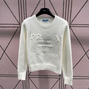 Kvinnors varumärkeströjor Vintage Solid Letter Logo Sweaters Fashion Casual tröja