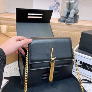 10a Lady Messenger Sunset Bags Womens Pochette Leather Purse Designer Bag Luxury Tote Handväska Koppling Klaff Kuvertkedja Crossbody Shoing Sling Black Bag 231115