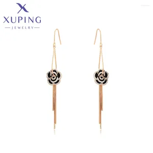 Ohrstecker Xuping Schmuck Charme Schule Geschenk Elegante Blume Lange Ohrring Aus Goldfarbenem Stein Für Frauen Party S00074227