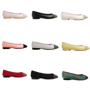 Women Dress Shoes Designer Ballet Shoes With Bow Flat Lazy Casual Loafers Party Leather Bottoms Street Style Size 35-42 With Box NO489