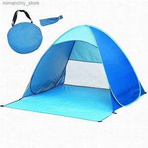 Tält och skyddsrum Automatisk Instant Beach Tält utomhus strandskugga solskyddstält tält Canopy Outdoor Camping Vandring Fiskeutrustning Q231117