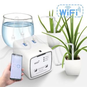 Sprühgeräte EWeLink WIFI Smart Bewässerungsgerät Doppelpumpe Zeitgesteuertes automatisches Tropfbewässerungssystem Remote APP Control For Garden Plant Flower 230414