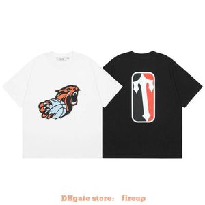 Projektantka odzieży moda męskie Tshirt Trapstar Street Leopard Basketball Print Summer Męs