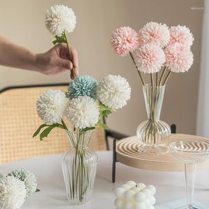 Wazony wazon kwiatowy do wystroju ślubnego Centralne elementy Glass Rose Flowers Układ ręcznie robiony stołowy nordyc
