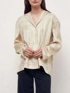 Женские тренчи Totem * весна-осень-лето женская блузка из 100% шелка с вышивкой ночная рубашка пижамы оверсайз повседневный стиль 231115