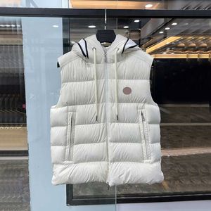 Winter-Luxus-Herren-Daunen-Designerweste, Mantel mit Kapuze, wasserdicht, für Herren und Damen, dicke, kurze, ärmellose Gänsedaunenjacke