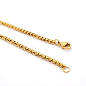 Ketten Großhandel Schmuck - Goldfarbe 50 60 70 cm Titan Stahl Hiphop Kette Halsketten für Männer Mode Schmuck keine FadeChains