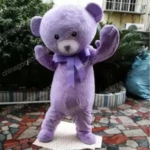 Jul Purple Teddy Bear Mascot Costume Top Quality Halloween Fancy Party Dress Cartoon Character Outfit Suit Carnival Unisex Outfit Advertising Props