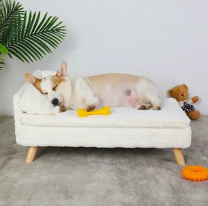 canis canetas Cama elevada para animais de estimação Cama nórdica para animais de estimação com almofada aconchegante Sofá-cama para animais de estimação à prova d'água com pernas de madeira resistentes para cães pequenos gatinhos 231114