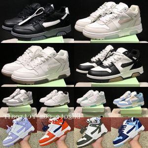 Com caixa Designer Offes Sapatos Brancos Homens Mulheres Top Quality Sapatos Casuais Fora do Escritório Sapatilhas Low-tops Preto Branco Rosa Couro Luz Azul Patente Treinadores Sapatilhas