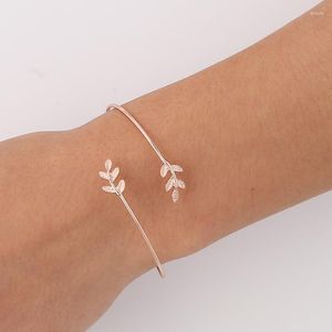 Bangle 10pc Adjustable Olive Branch Bangles Silver Gold Color Charm Bracelet For Men And Women Wholesale