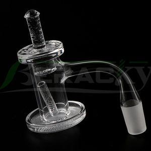 Beracky Full Weld Smoking Quartz Charmer Banger con fondo a griglia e tappo al quarzo Colonna cava 20mmOD Blender Chiodi al quarzo con bordo smussato completamente saldato per bong in vetro