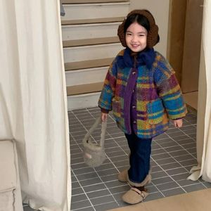 Giubbotti Invernali Per Bambini Vestiti Caldi Per Bambini Plaid Plus Cappotto spesso in pile polare Moda Giacca in cotone per ragazze in stile coreano da 2 a 8 anni