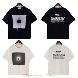 Дизайнерская модная одежда Мужские футболки Футболка Rhude New Falling You Tee High Street Br Повседневная свободная футболка с коротким рукавом Мужчины Женщины