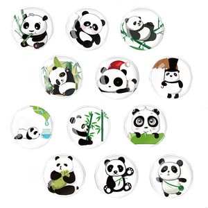 Crystal Glass Fridge Magnets Cartoon Panda Magnetic Stick Home Refrigerator Decoration Stickers