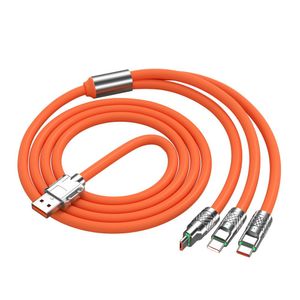 120cm 3 in 1 USB Cables Fast Charging USB-C Micro Data Sync Cable For HTC Xiaomi 12 11 Huawei Samsung Mobile Phone Charge Cord with Package