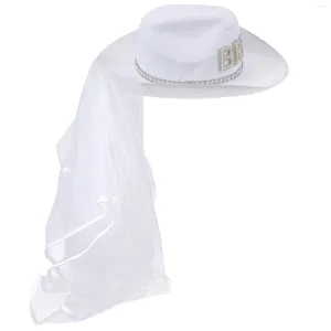 Haarspangen, Bachelorette-Party-Zubehör, Brauthut, Braut-Cowboy, weiße Hüte, Hochzeit, Make-up, Kostüm-Requisiten, Cowgirl-Frauen, Western