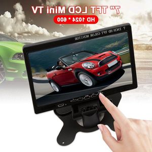 Freeshipping Mini 7 inch TV HD 1024 * 600 TFT LCD Digital and Analog Small TV Screen With VGA/AV In & Out portable Screen Hektc