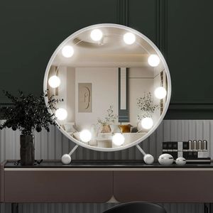 Kompaktspiegel, 3 Modi, dimmbare Glühbirne, LED-Make-up-Spiegel, Kosmetik-Lichter, Dressing, Barbershop, Schlafzimmer, Badezimmer, Camping, Party, Kosmetik, Wandleuchte 231109