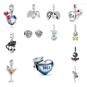 Loose Gemstones 2023 Heart Graduation 925 Sterling Silver Super Mom My Mother Diy Bead Fit Original Bracelet Women Charms Jewelry