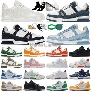 Moda Designer Treinadores Sapatos Casuais Mens Mulheres Plataforma Preto Branco Verde Denim Cinza Branco Amarelo Bule Laranja Homens Mulheres Esportes Sneaker Treinador Tênis Ao Ar Livre