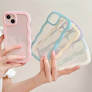 Cell Phone Cases Soft Wavy Lines Phone Case For iphone 11 12 13 14 Pro Max XS Max X XR 7 8 Plus SE 2020 2022 Candy Bumper Transparent Cases CoverL23114