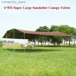 Tents and Shelters Without Pos 6*8m Large Canopy Waterproof Oxford Silver Coated Outdoor Camping Awning Sunshelter Tarp More Hanging Points new Q231115