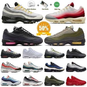 95S OG Running Shoes 95 신발 해부 투어 투어 옐로우 코스테이즈 핑크 빔 세쿼이아 편으로 보전 폭풍 삼중 흰색 빨간색 여성 DHGATE 신발 DHG8 36-46