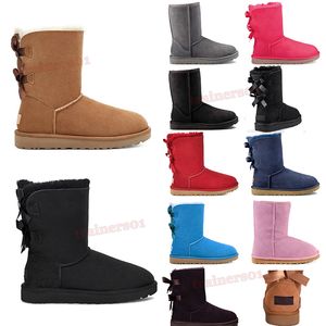 Mit Marke Designer Outdoor Winter Snow Ultra Mini Plateaustiefel Tazz Tasman Damen Stiefel Pelz Flauschige Leder Stiefeletten Kastanie Schwarz Rosa Mädchen Loafers Schuhe