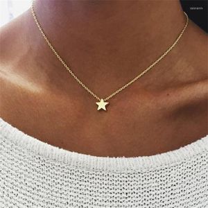 Cadeias Moda Tiny Star Colar Silver Color Chain Heart Moon Charkar