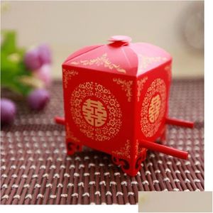 Party Favor Red Bridal Sedan Chair Boxes Gift Box Chinese Candy Packing Wa1957 Drop Delivery Home Garden Festive Supplies Eve Dhj74