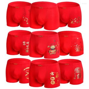 Underpants 2 Pcs Big Size Men Boxers Briefs Shorts Underwear Boy Undies Panties Red Color L XL 2XL 3XL 4XL 2023 Year Gifts