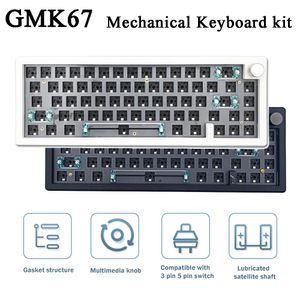 Klavyeler GMK67 Mekanik Conta Kiti 3 Modlar NKRO USB Bluetooth Uyumlu 2 4G Kablolu Anahtar Yok 230414